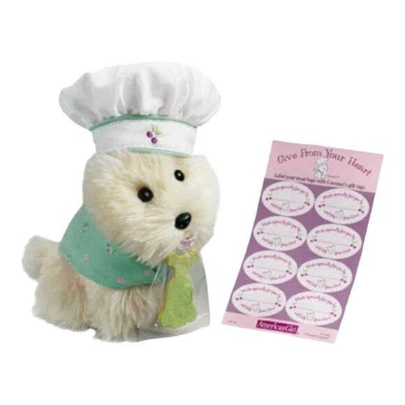 American Girl Today COCONUT COOKING ACCESSORIES Baking Chef Hat Scarf Cookie BOX - Picture 3 of 10